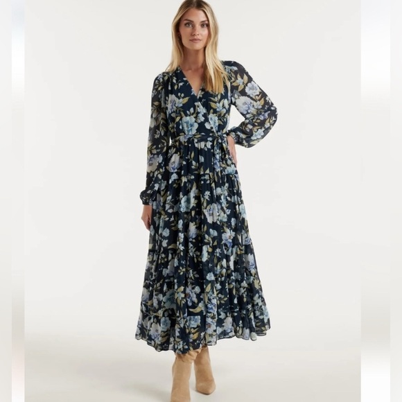 Floral maxi dress size 2X flower print - Picture 1 of 16